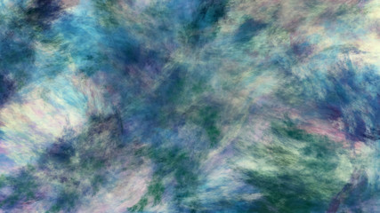 Abstract blue and green fantastic clouds. Colorful fractal background. Digital art. 3d rendering.