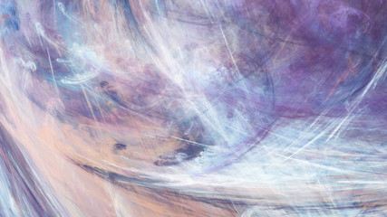 Abstract violet and beige fantastic clouds. Colorful fractal background. Digital art. 3d rendering.