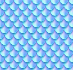 Mermaid tail foil texture effect background. Vector iridescent neon seamless pattern. Holographic fish or hologram dragon scale template for party invitation design...