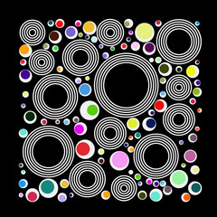 Colorful  modern abstract circle background, great design for any purposes.  Trendy  retro paper  template with element of art  pattern, on decoration.