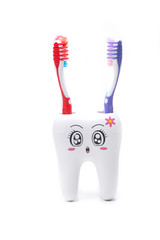 a used toothbrushes