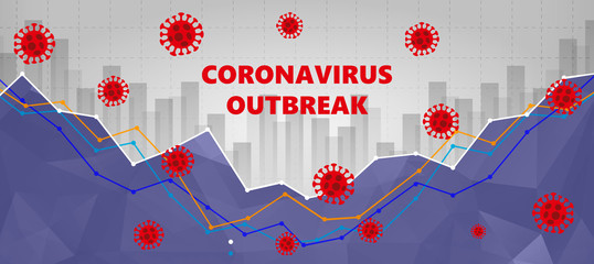 Novel coronavirus disease COVID-19 with text coronavirus outbreak on correction market background. concept of black swan event in World trade market and economy © sommersby