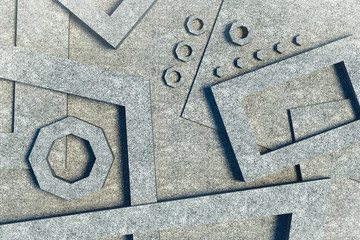 Abstract art background stone. Futuristic surface with geometric forms. 