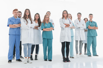 group of young medical professionals standing together