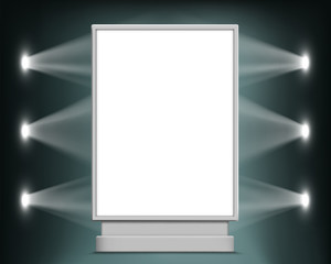 Street white billboard template. Advertising blank lightbox.