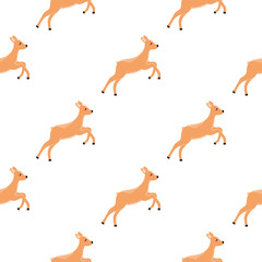 Seamless pattern with deer, doe, roe deer. Vector illustration in the Scandinavian style