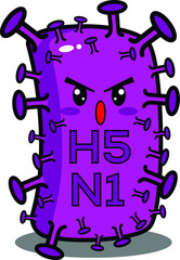 funny cartoon H5N1 virus monster