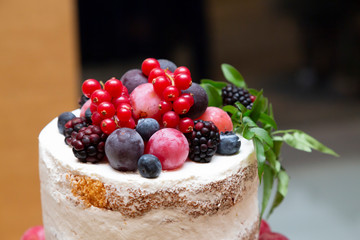 cake with berries