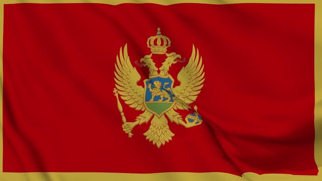 montenegro flag is waving 3D animation. montenegro flag waving in the wind. National flag of montenegro. flag seamless loop animation. 4K