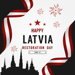 Latvia Independence Day Vector Design Illustration For Celebrate Moment - obrazy, fototapety, plakaty