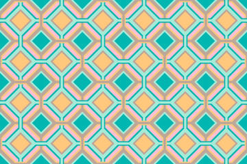 Multicolored rhombuses seamless pattern in retro style. Stock illustraion for web, print, scrapbooking, wrapping paper, textiles, background and wallpaper.