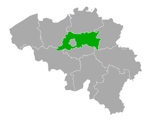 Karte von Flämisch-Brabant in Belgien
