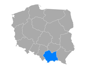 Karte von Malopolskie in Polen