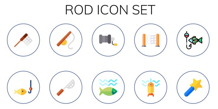 rod icon set