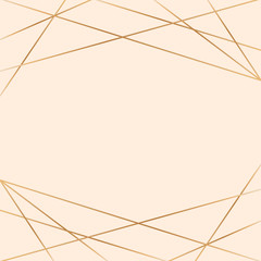 Minimalist template with golden lines on the beige background. Background for banner, website, social media, advertising. Vector illustration of 2000*2000 px size
