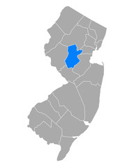 Fototapeta premium Karte von Somerset in New Jersey