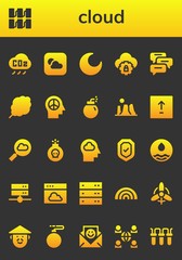 Modern Simple Set of cloud Vector filled Icons