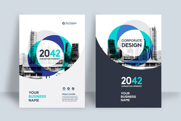 Fototapeta premium Corporate Book Cover Design Template in A4. Can be adapt to Brochure, Annual Report, Magazine,Poster, Business Presentation, Portfolio, Flyer, Banner, Website.