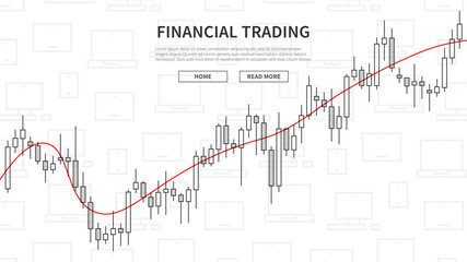 Forex trade chart on electronic devices background vector illustration