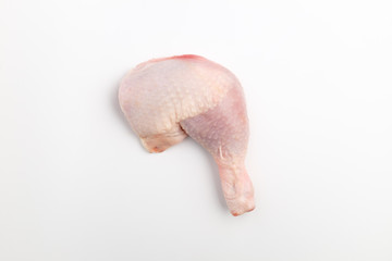 Fresh raw chicken on white background