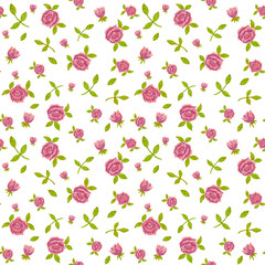 hand drawn roses flowers seamless pattern on the white background, wall paper, scrapbooking, retro ornament, vintage 