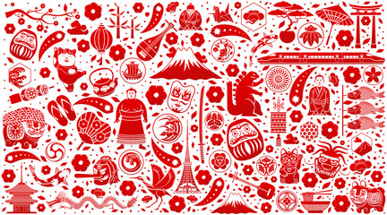 Vector illustration color background Welcome to Japan