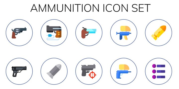 ammunition icon set