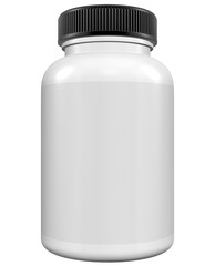 Realistic 3D Bottle Mock Up Template on White Background.3D Rendering,3D Illustration.Copy Space