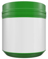 Realistic 3D Jar Mock Up Template on White Background.3D Rendering,3D Illustration.Copy Space