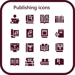 Modern Simple Set of publishing Vector filled Icons