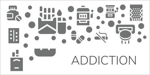 addiction icon set