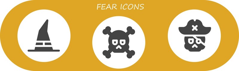 Modern Simple Set of fear Vector filled Icons