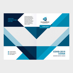 Covid-19 cover design, geometric background for booklet, leaflet, book, poster's