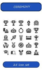 Modern Simple Set of ceremony Vector filled Icons