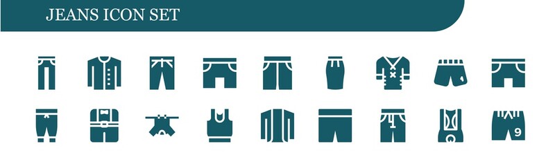 jeans icon set