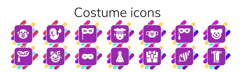 Modern Simple Set of costume Vector filled Icons