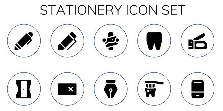 stationery icon set