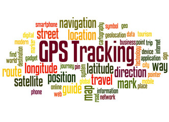 GPS tracking word cloud concept 2