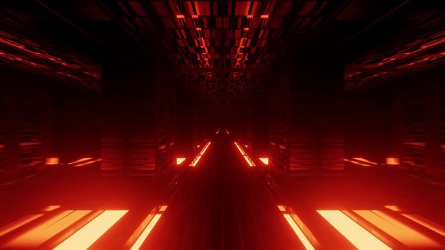 Animation of moving through highly reflective,colorful and glowing entrance of nightclub/disco. Motion graphic.