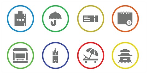 Modern Simple Set of tourist Vector filled Icons