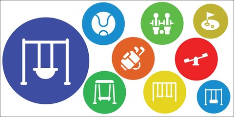 Fototapeta premium Modern Simple Set of golf Vector filled Icons
