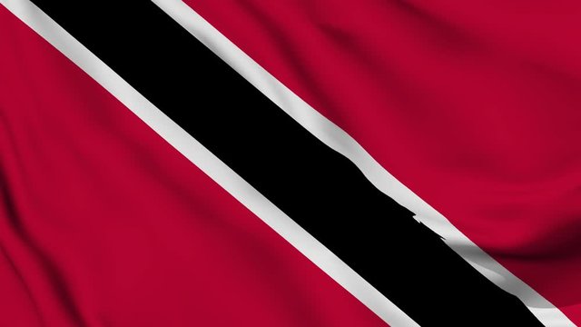 trinidad and tobago flag is waving 3D animation. rinidad and tobago flag waving in the wind. National flag of rinidad and tobago. flag seamless loop animation. 4K