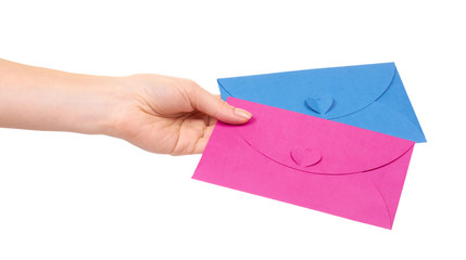 Blank mail envelope with heart.