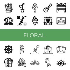 Set of floral icons
