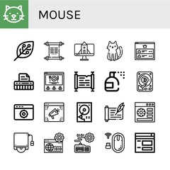 mouse simple icons set