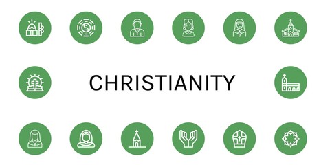 Set of christianity icons
