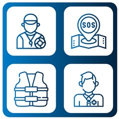 Set of lifeguard icons