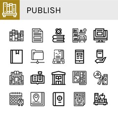 Set of publish icons