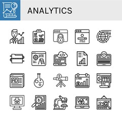 analytics simple icons set