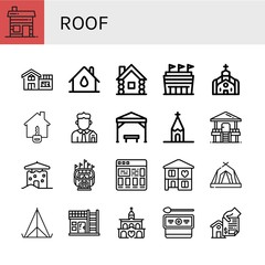 roof icon set